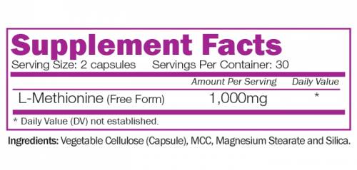 L-metionin 1000 mg 60 kapsul