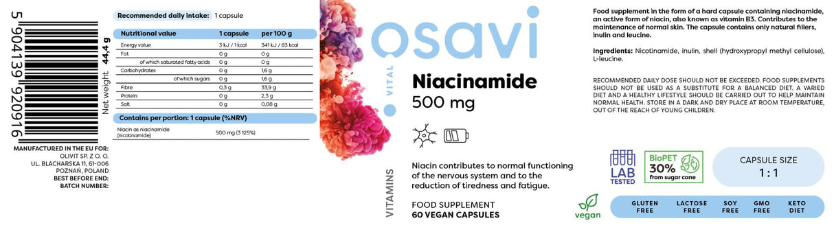 Niacinamid 500 mg - 60 kapsul