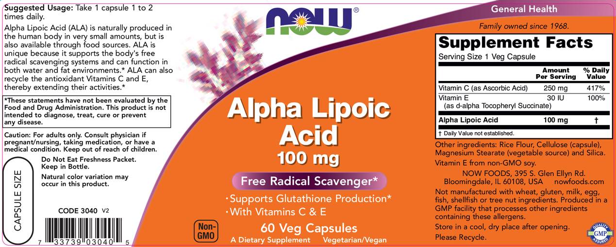 Alpha lipojska kislina 100 mg - 60 kapsul