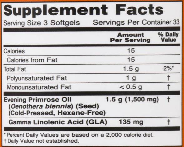 Večerno olje Primrose 500 mg - 100 gel kapsul