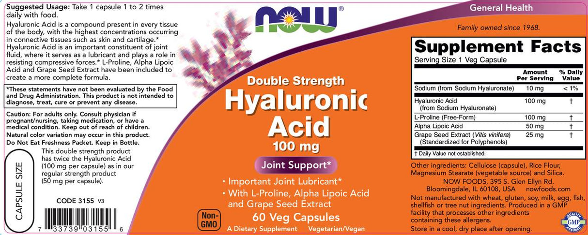 Hialuronska kislina 100 mg - 60 kapsul