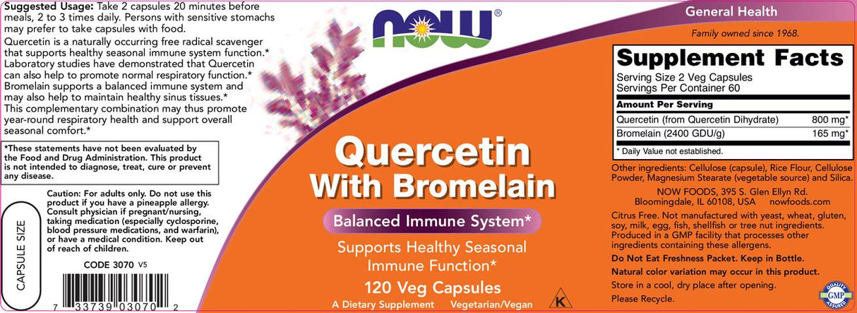 Kvercetin z bromelainom - 120 kapsul