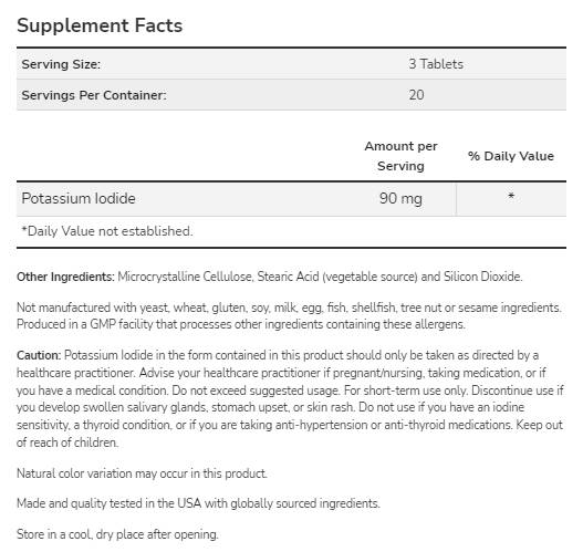 Kalijev jodid 30 mg - 60 tablet