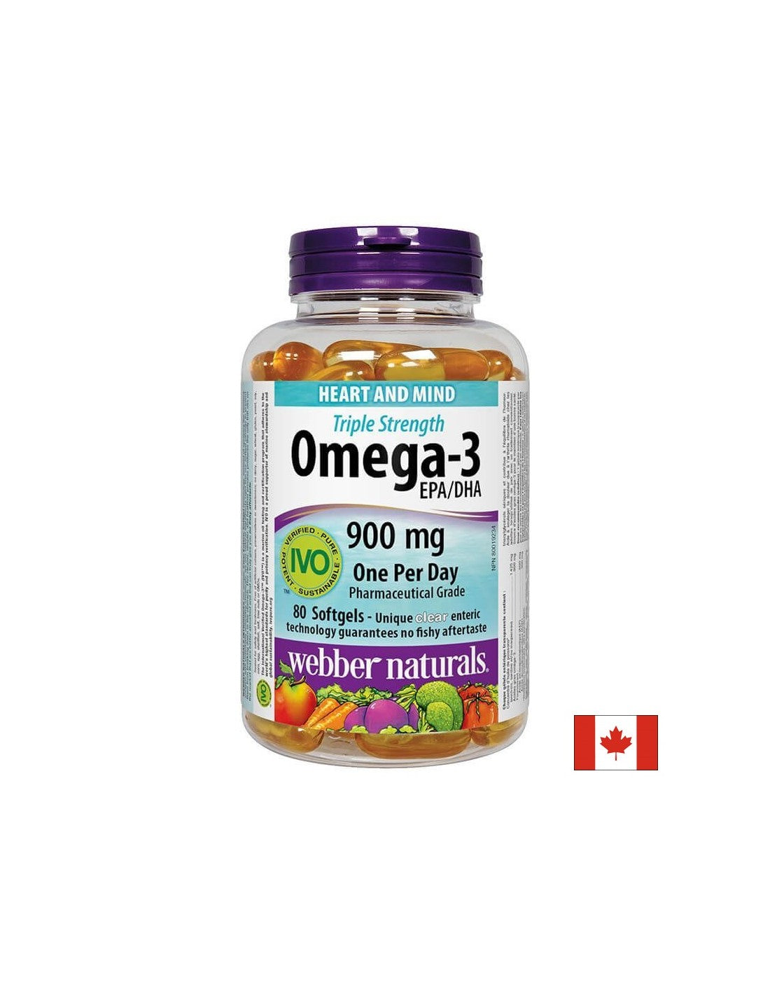 Omega-3 Triple Strength / Omega-3 900 mg x 80 mehkih kapsul <tc>Webber Naturals</tc>