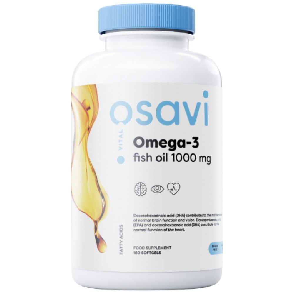 Omega 3 ribje olje 1000 mg / limonin okus - 180 gel kapsul
