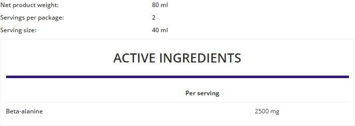 Beta-alanin je ustrelil 80 ml