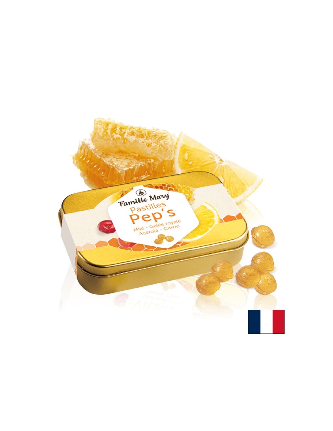 PEP -ove pastile za ton in vitalnost - pastile z medom, kraljevskim želejem, acerolo in eteričnim oljem limone, 60 g