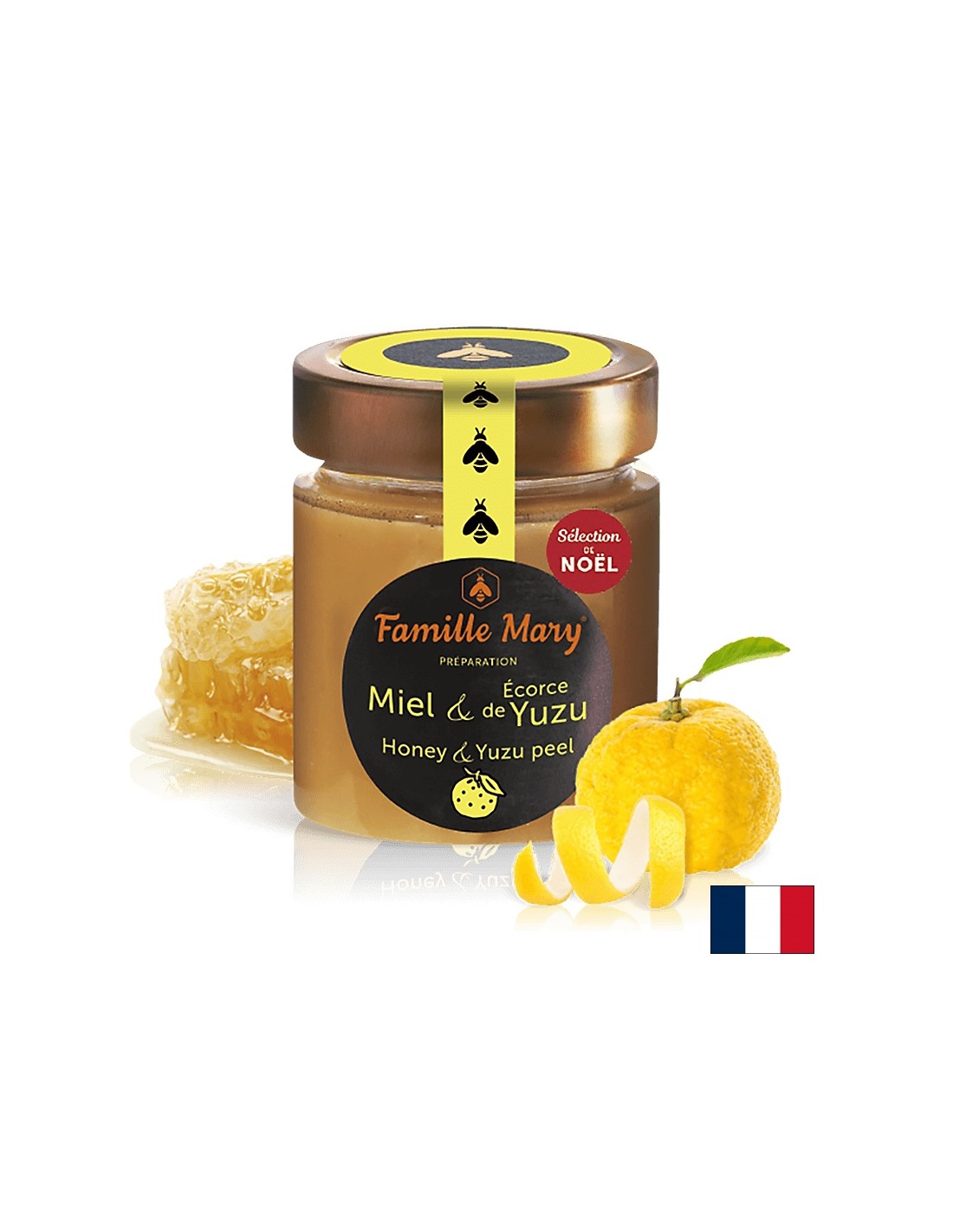 Med iz francoskega rože in lubje Yuzu, 170 g