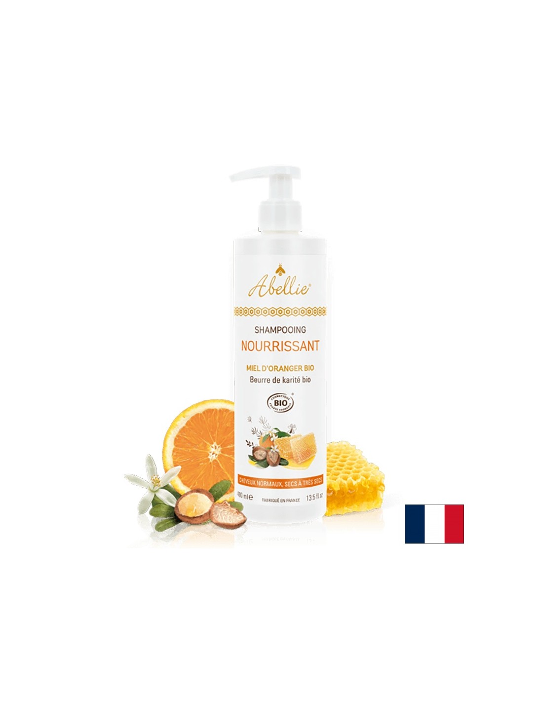 Negovalni šampon z oranžnim cvetočim medom in maslom shea, 400 ml