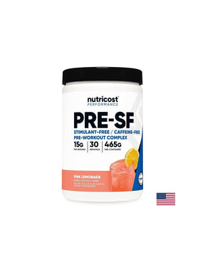Pre-workout complex PRE-SF, 450 g powder, with pink lemonade flavor, 30 doses - Nutra Best Europe