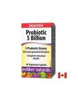 Probiotik/ Probiotik 5 sevov, 5 milijard aktivnih probiotikov x 60 kapsul <tc>Webber Naturals</tc>