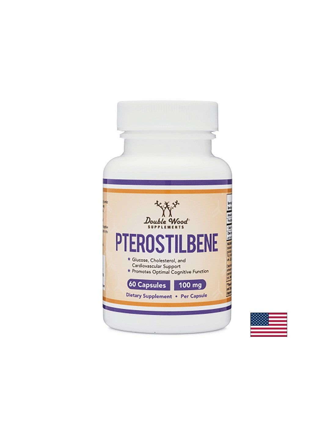 Pterostilbene/ Pterostilbene, 100 mg, 60 kapsul <tc>Double Wood</tc>