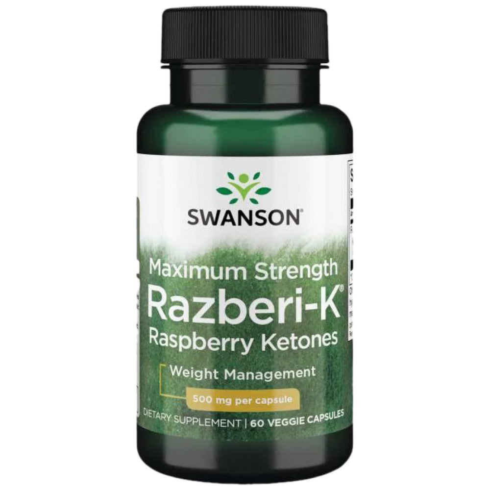 Razberi -K 500 mg / največja trdnost malinov ketoni - 60 kapsul