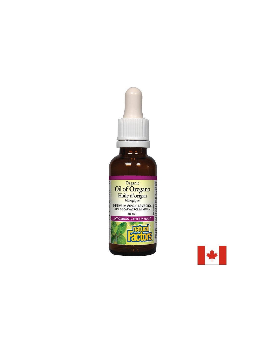 Origanovo olje, organsko - Olje origana Organic 30 mg, 187 odmerkov, 30 ml <tc>Natural Factors</tc>