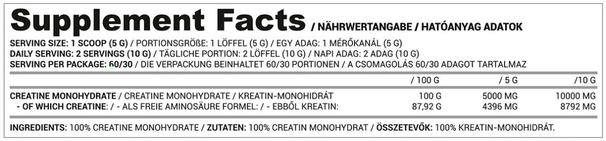 Kreatin monohidrat v prahu - 300 gramov