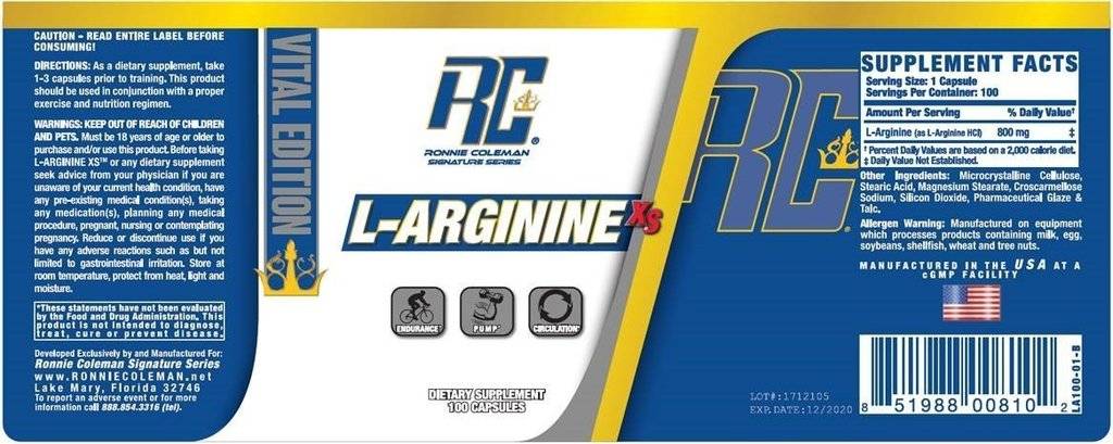 L -arginin xs - 100 kapsul