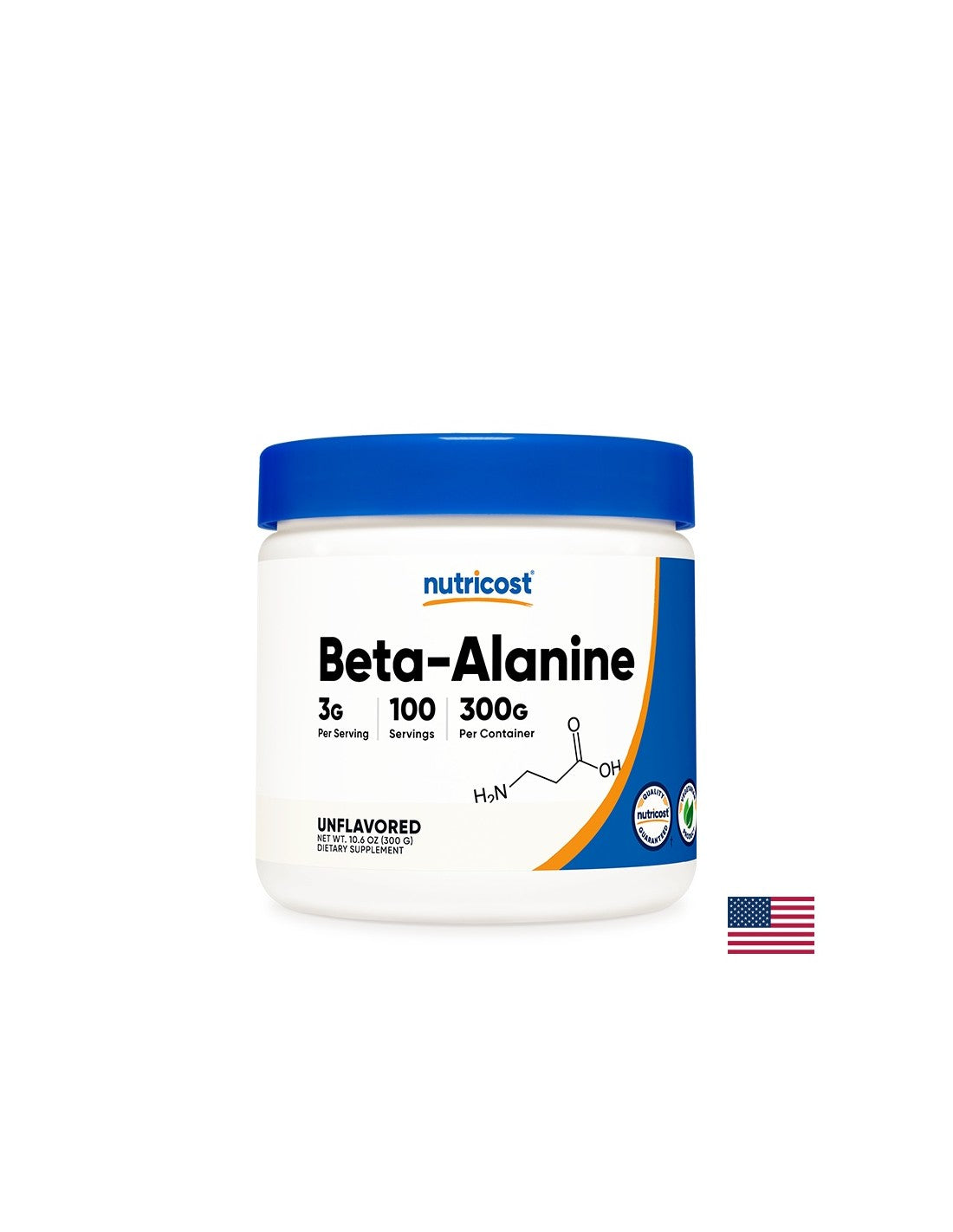 Moč in vzdržljivost - Beta-Alanin, 300 g <tc>Nutricost</tc> prašek