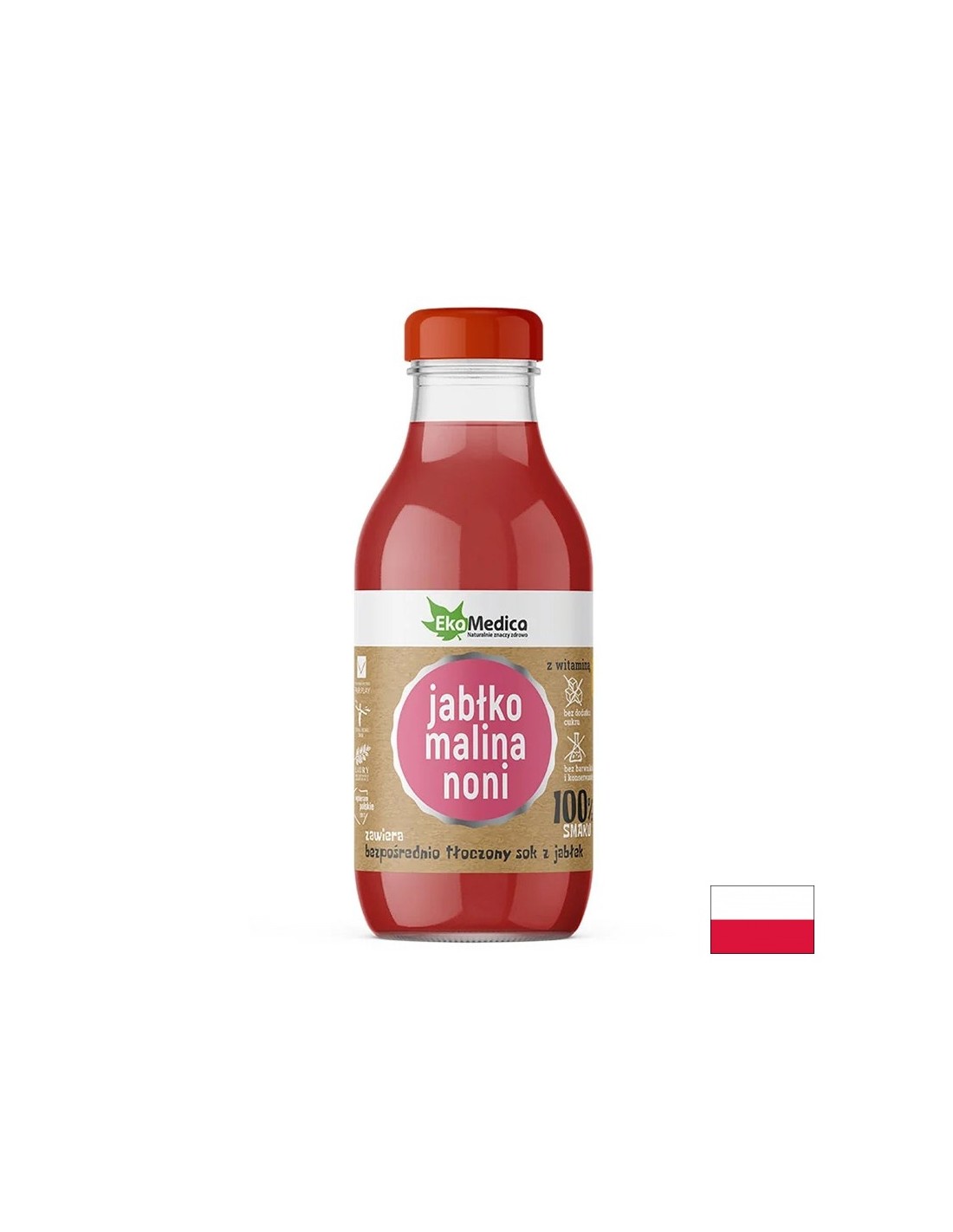 Jabolčni, malini in noni sok - imunost in dobra prebava, 300 ml
