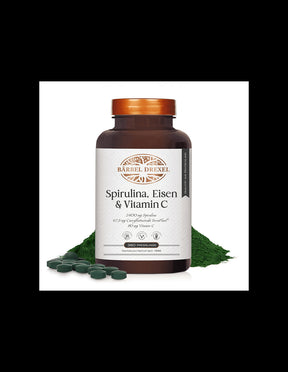 Spirulina & Curry Iron & Acerola Vitamin C - Anemia & Fatigue Formula, 360 Tablets - Nutra Best Europe