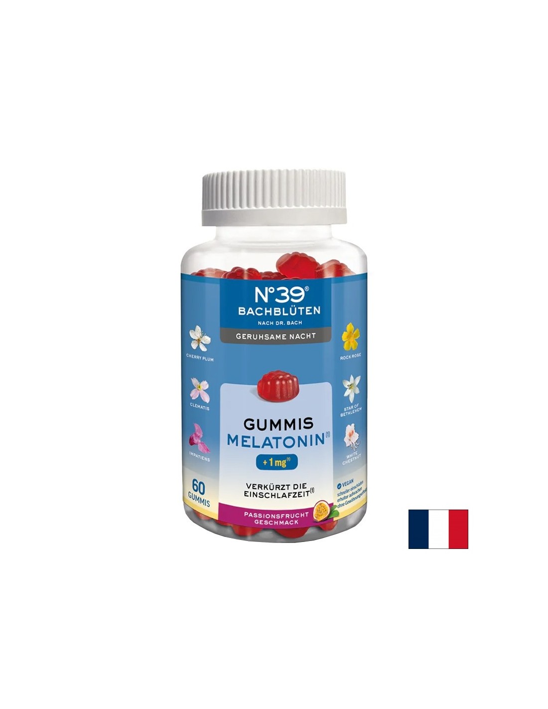 Lahko noč - Esence Dr. Bacha + Melatonin N°39, 60 žele tablet z okusom sadja <tc>Lemon Pharma</tc>