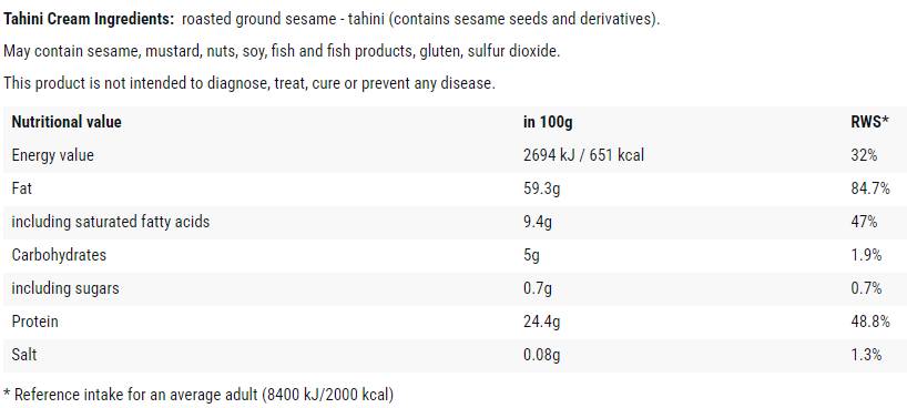 Tahini krema - 500 gramov