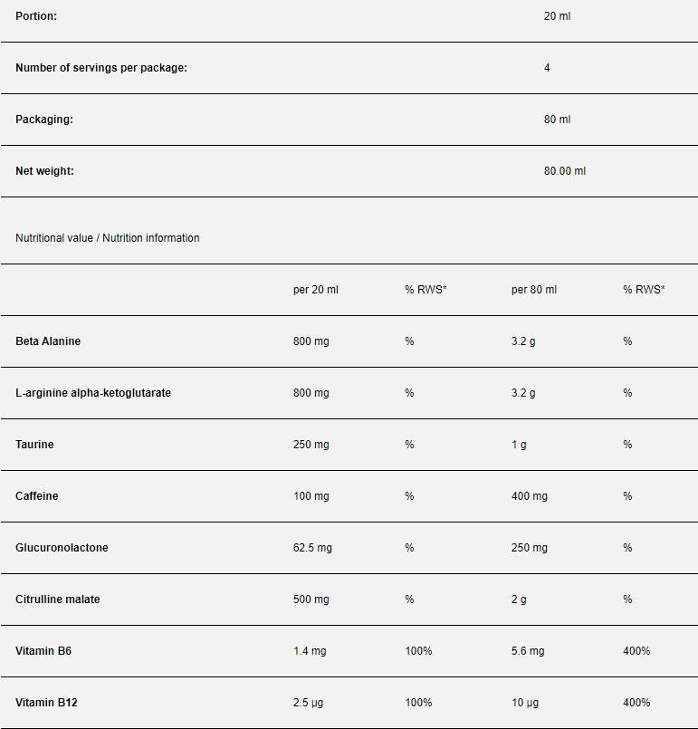 Shot Pump Kick - 12 x 80 ml
