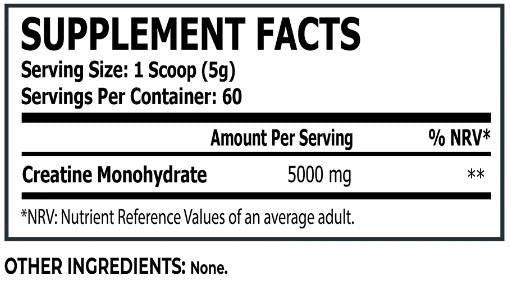 Kreatin monohidrat 5000 mg - 300 gramov