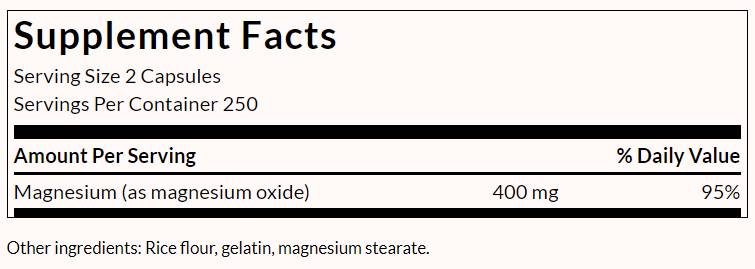 Magnezijev oksid - 500 kapsul