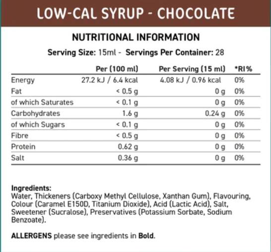 Fit Cuisine nizko-cal sirup | Čokolada - 425 ml