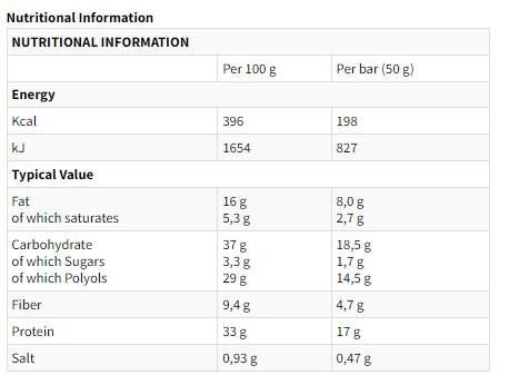 Dodatni beljakovinski bar - 18 x 50 gramov