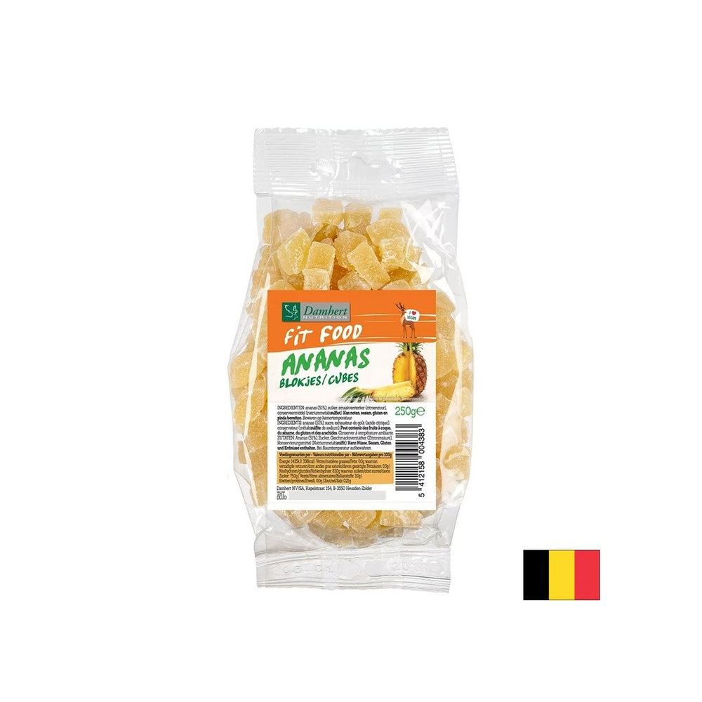 Posušene kocke iz ananasa, 250 g