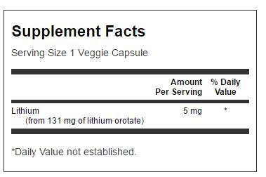 Litijev orotat 5 mg 60 kapsul
