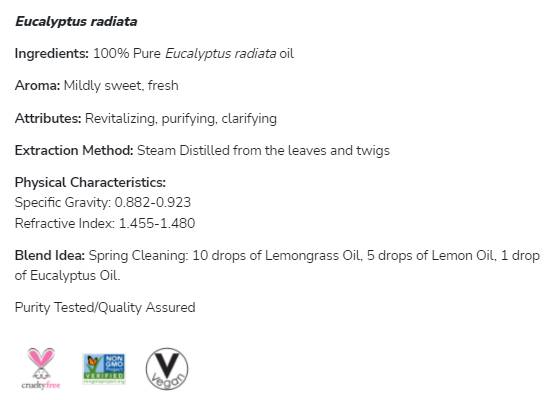 Eucalyptus radiata olje | 100% čisti evkaliptus radiata - 30 ml