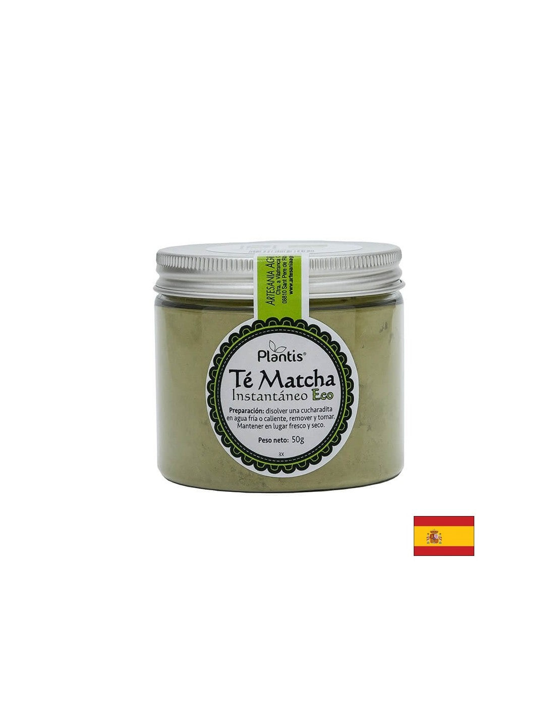 Instant Organic Matcha Tea v prahu - Metabolizem in energija - Té matcha Instantáneo Eco Plantis®, 50 g prahu