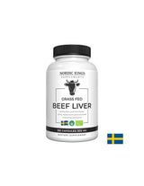 Goveja jetra živali, hranjenih s travo (Bio), 180 kapsul <tc>Nordic Kings</tc>