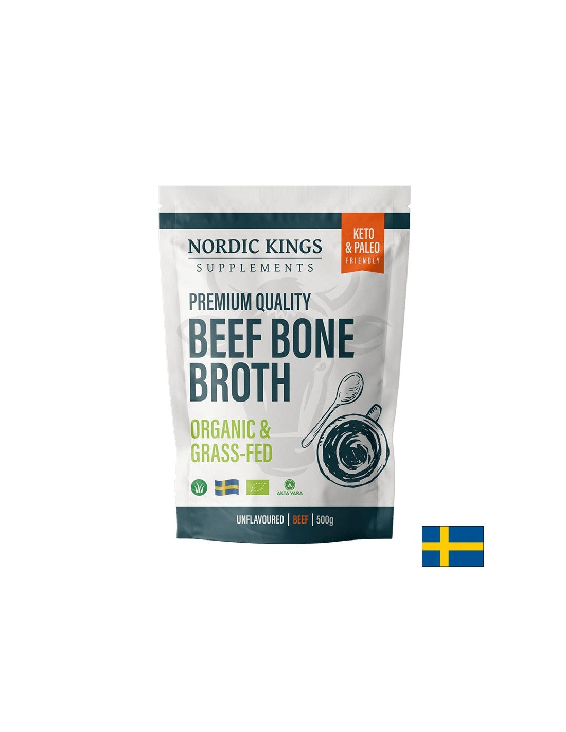 Goveja kostna juha, brez okusa (Bio), 500 g prahu <tc>Nordic Kings</tc>