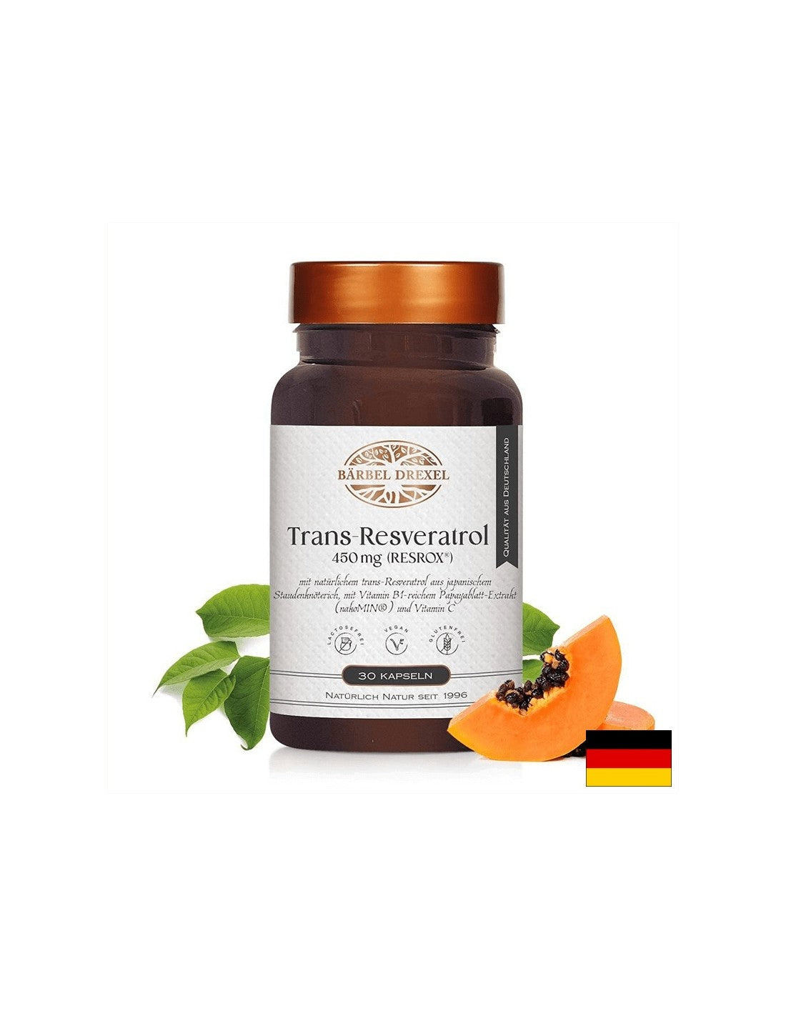 Resrox® Trans -Resveratrol - srčne in krvne žile - antiaging in kardioprotektivna formula, 450 mg, 30 kapsul