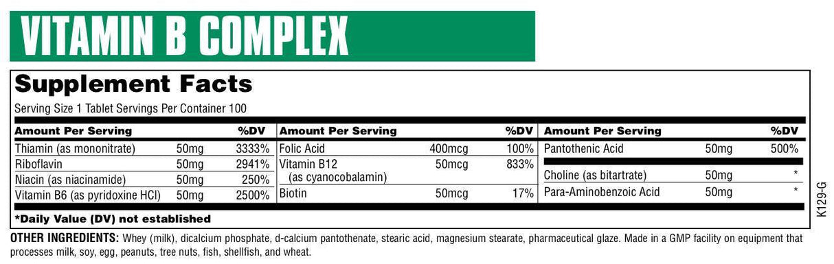Kompleks vitamina B 100 tablet