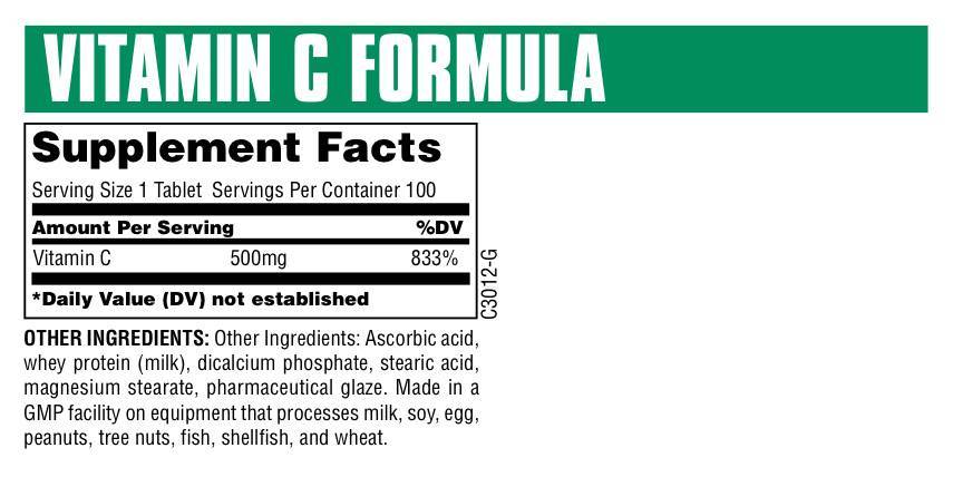 Vitamin C Formula 500 mg 100 tablet