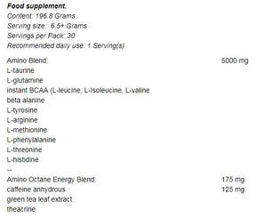 Amino Octane + Energy Blend 196 grams - Nutra Best Europe