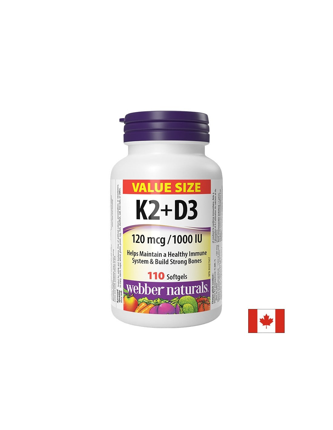 Za podporo kosti in zob - vitamin K2 120 µg + D3 1000 iu 25 µg x 110 kapsule softgela/ 110 odmerkov