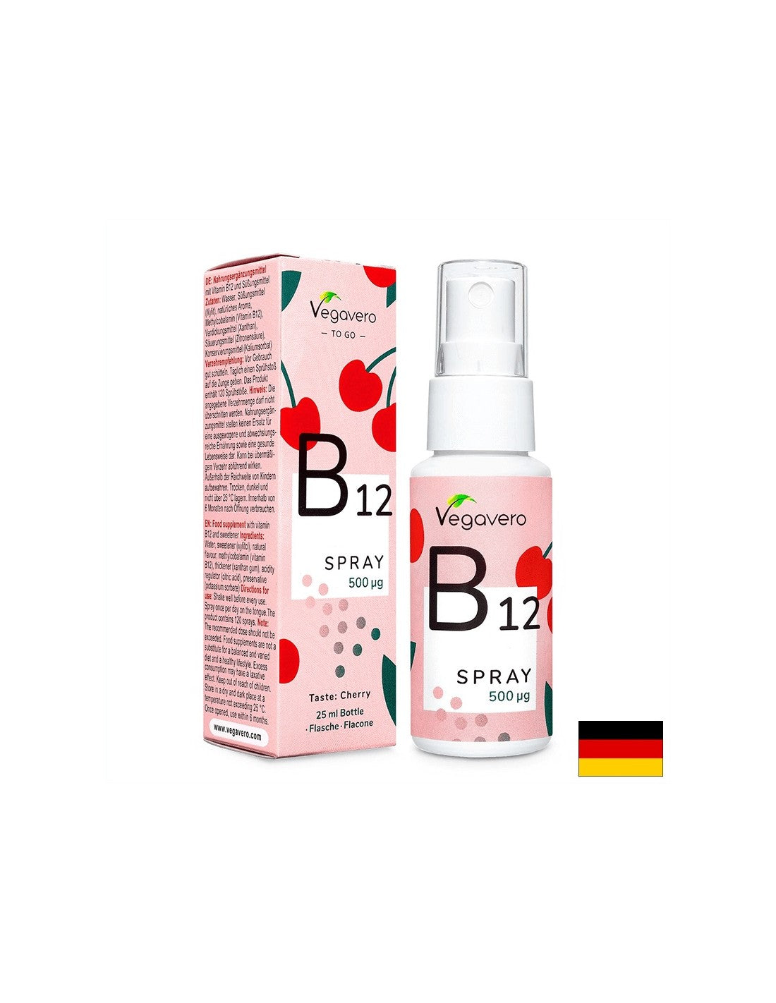 B12 pršilo/ vitamin B12 (metilkobalamin) / peroralno pršilo, 25 ml, 100% vegansko <tc>Vegavero</tc>