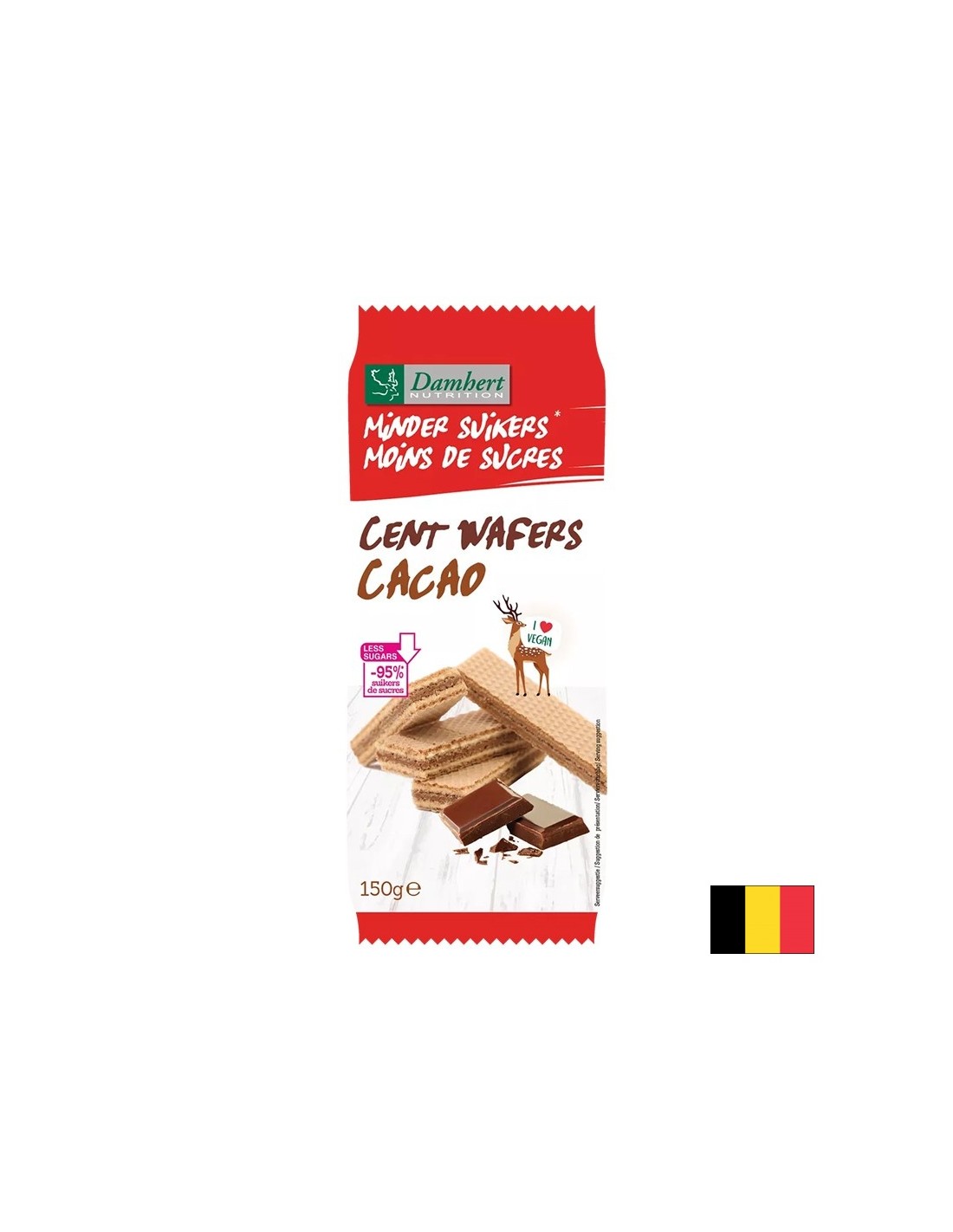 Vaflji s kakavovo kremo (brez sladkorja), 150 g