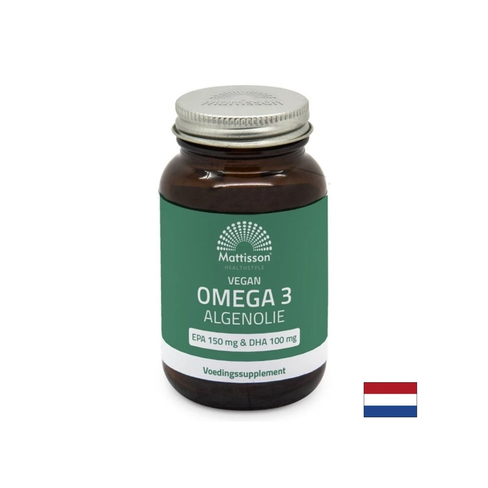 Veganska omega -3 iz alg - Podpora za delovanje srca in možganov, EPA 150 mg, DHA 100 mg, 60 kapsul
