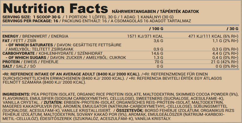 Veganski protein | Grah in riž - 30 gramov