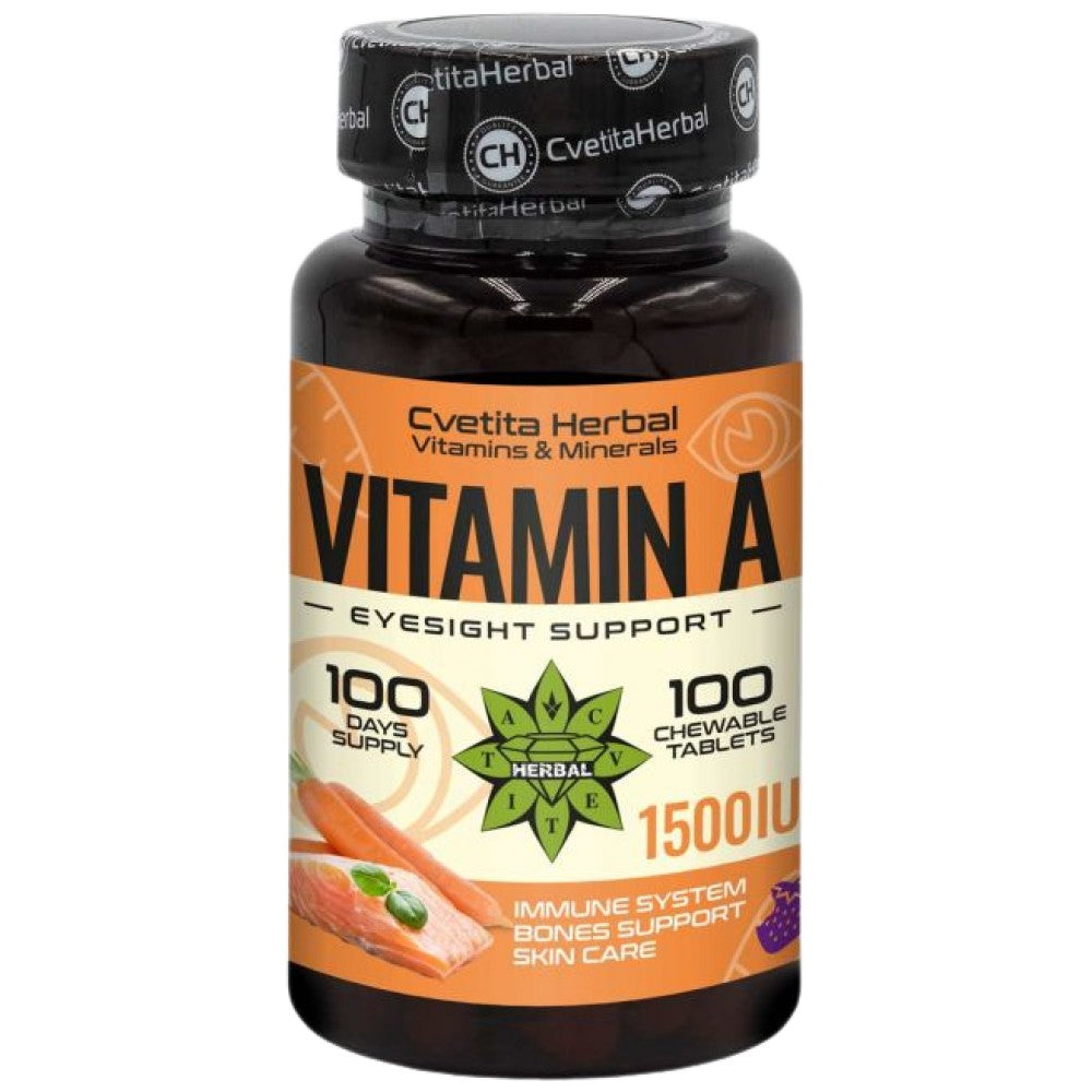 Vitamin A 1500 iu 100 žvečilnih tablet