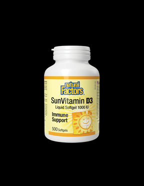 SunVitamin D3 1000 IU - 500 Gel capsules - Nutra Best Europe