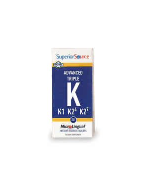 Vitamin K (K1, K2 MK-4, MK-7) - Advanced Triple K, 30 sublingual tablets Superior Source - Nutra Best Europe