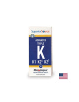 Vitamin K (K1, K2 MK-4, MK-7) - napredni trojni K, 30 podjezičnih tablet <tc>Superior Source</tc>