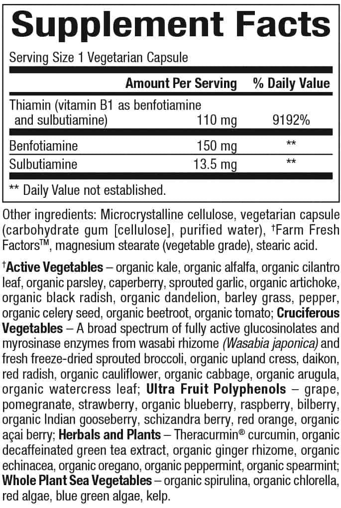 Benfotiamine 150 mg | Biocoenzimated ™ - 30 kapsul